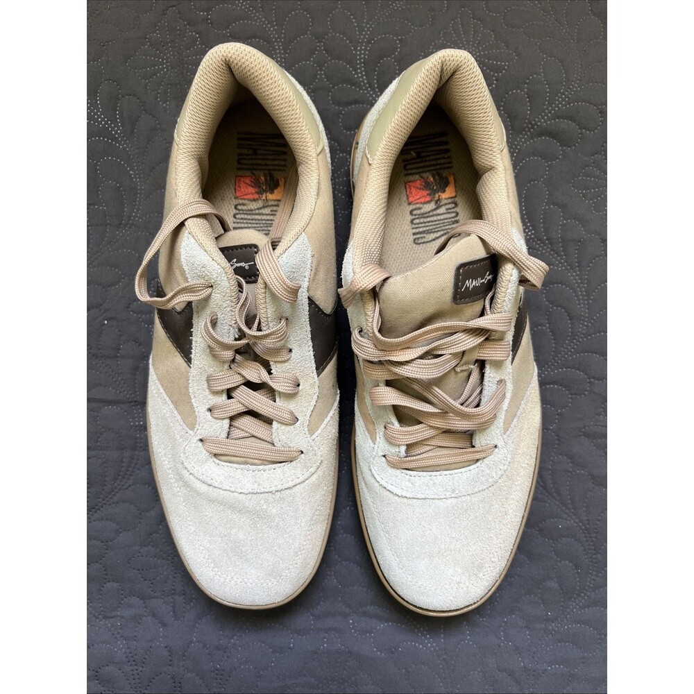 Maui & Sons US 12/EUR 45.5 Skate Shoes 2-Tone Brown Suede Leather Surf Riders